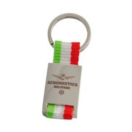 PORTACHIAVI METALLO/TESSUTO BANDIERA ITALIANA AERONAUTICA MILITARE