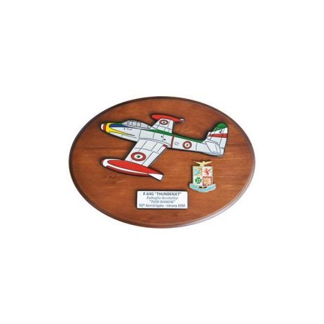 CREST ARALDICO AEREI F-84G THUNDERJET TIGRI BIANCHE ISTRANA 1956 AERONAUTICA MILITARE MIS CM 22,5 X 17,5