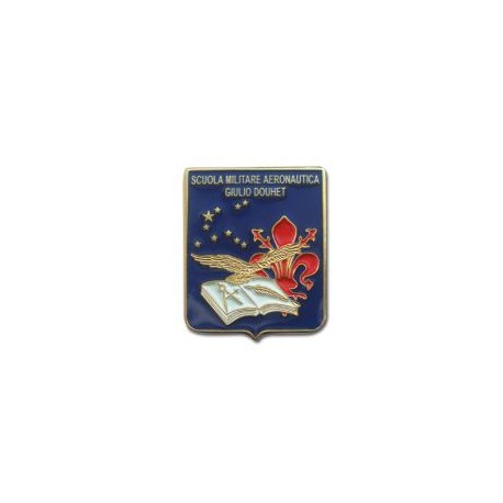 SPILLA DA DIVISA IN METALLO SMALTATO SCUOLA MILITARE AERONAUTICA G. DOUHET