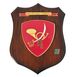 CREST ARALDICO CON STEMMA BRIGATA BERSAGLIERI GARIBALDI MIS CM 22,5 X 17,5