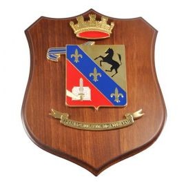 CREST ARALDICO CON STEMMA SCUOLA MILITARE NUNZIATELLA MIS CM 22,5 X 17,5
