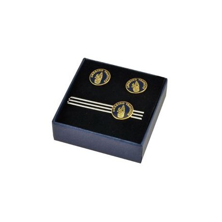 SET GEMELLI E FERMACRAVATTA SMALTO LEVIGATO AMERIGO VESPUCCI