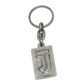 PORTACHIAVI IN METALLO EFFETTO ANTICHIZZATO BOMBATO LOGO UFFICIALE JUVENTUS