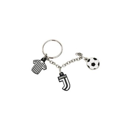 PORTACHIAVI IN METALLO SMALTATO CON CIONDOLI JUVENTUS