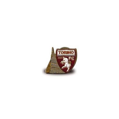 DISTINTIVO DORATO IN METALLO SMALTATO MOLE E LOGO UFFICIALE TORINO FC