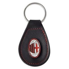 PORTACHIAVI IN PELLE CON LOGO IN MTEALLO MILAN