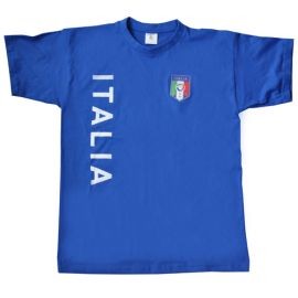 TSHIRT AZZURRA ADULTO SCRITTA ITALIA TAGLIA S FIGC