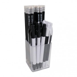 KIT COMPOSTO DA 30 MATITE CON GOMMINO BIANCO E 16 PENNE IN PLASTICA BIANCONERE JUVENTUS