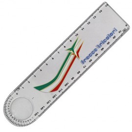 RIGHELLO TRASPARENTE CON LENTE LOGO F.T.