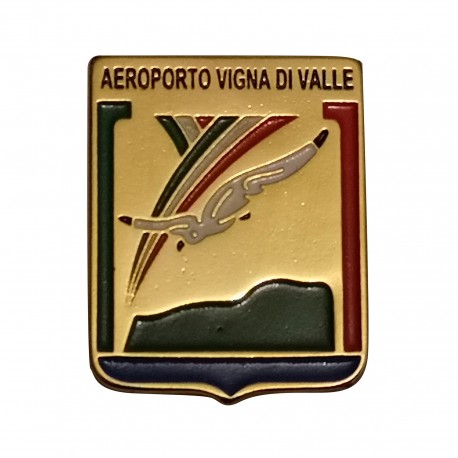 DISTINTIVO DA CAMICIA 25X32MM IN METALLO CON STEMMA AEROPORTO VIGNA DI VALLE