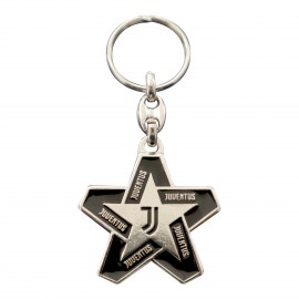 PORTACHIAVI STELLA JUVENTUS IN METALLO NIKEL LOGO SMALTATO UN COLORE NER