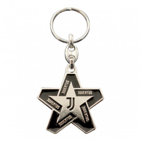PORTACHIAVI STELLA JUVENTUS IN METALLO NIKEL LOGO SMALTATO UN COLORE NER