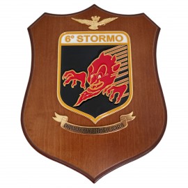 CREST ARALDICO 6° STORMO AERONAUTICA MILITARE MIS CM 22,5 X 17,5