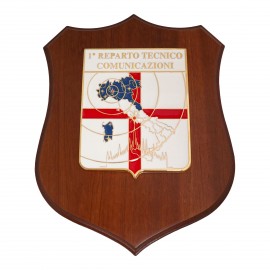 CREST IN METALLO SMALTATO BASE LEGNO CL3 22,50 X 17,50 1 REPARTO TECNICO