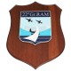 CREST IN METALLO SMALTATO BASE LEGNO CL3 22,50 X 17,50 CM 22 GR R AM