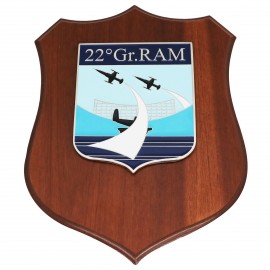 CREST IN METALLO SMALTATO BASE LEGNO CL3 22,50 X 17,50 CM 22 GR R AM