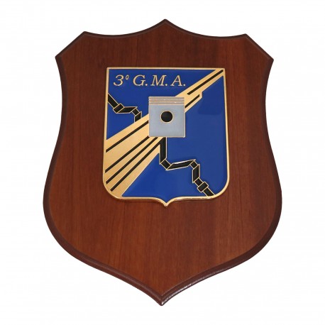 CREST IN METALLO SMALTATO BASE LEGNO CL3 22,50 X 17,50 3 GRUPPO MANUTENZIONE