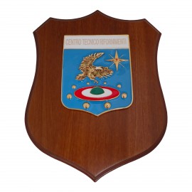 CREST IN METALLO SMALTATO BASE LEGNO CL3 22,50 X 17,50 CENTRO TECNICO RIFORNIMENTI