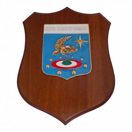 CREST IN METALLO SMALTATO BASE LEGNO CL3 22,50 X 17,50 CENTRO TECNICO RIFORNIMENTI