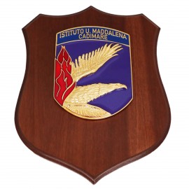CREST IN METALLO SMALTATO BASE LEGNO CL3 22,50 X 17,50 IST MADDALENA CADIMARE