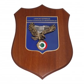 CREST IN METALLO SMALTATO BASE LEGNO CL3 22,50 X 17,50 UFFICIO GENERALE