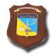 CREST ARALDICO IN METALLO SMALTATO CON BASE IN LEGNO SCUOLA MARESCIALLI A.M. COMANDO AEROPORTO MIS CM 22,5 X 17,5