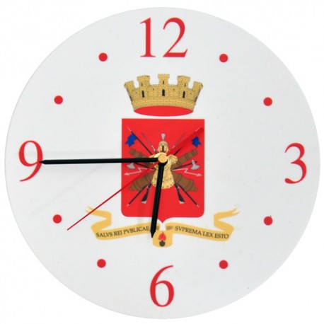 OROLOGIO DA PARETE IN PLEXI ESERCITO ITALIANO ARALDICO DIAM 25CM