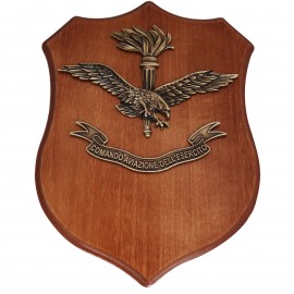 CREST IN METALLO SMALTATO SU BASE IN LEGNO CL12 25 X 18 CM COMANDO AVIAZIONE