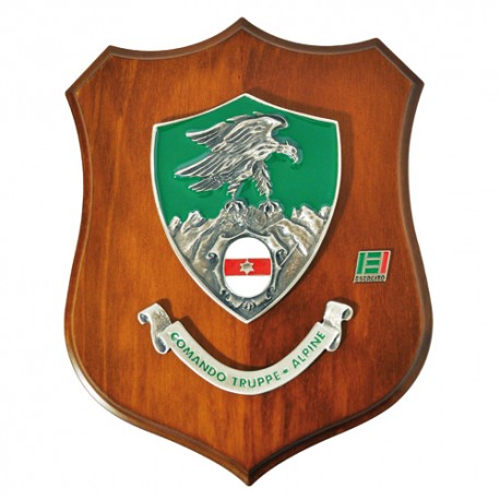 CREST ARALDICO CON STEMMA COMANDO TRUPPE ALPINE 22,5X17,5 CM ESERCITO