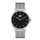 OROLOGIO QUADRANTE NERO FIAMMA CC - CINTURINO IN MAGLIA METALLO