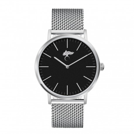 OROLOGIO QUADRANTE NERO FIAMMA CC - CINTURINO IN MAGLIA METALLO
