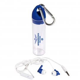 AURICOLARI CON MICROFONO INTEGRATO E TASTO CHIAMATE, SPINOTTO 3,5MM, CUSTODIA IN PLASTICA CON GANCIO MOSCHETTONE