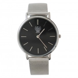 OROLOGIO ANALOGICO QUADRANTE NERO POLIZIA DI STATO CINT METALLO