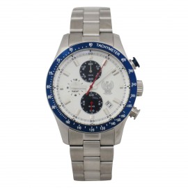 OROLOGIO CRONO QUADRANTE BLU AQUILA POLIZIA DI STATO CINTURINO ACCIAIO