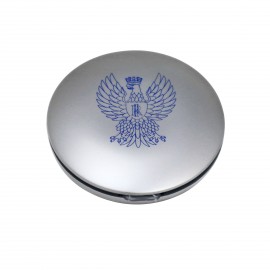 SPECCHIETTO ROTONDO DA BORSA CON AQUILA POLIZIA DI STATO STAMPATA