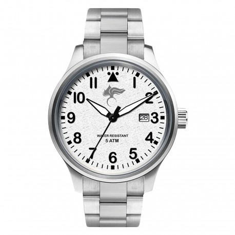 OROLOGIO ANALOGICO C/DATARIO QUADRANTE ARGENTO FIAMM CC CINTURINO METALLO