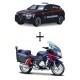 MODELLINO BURAGO BIKES AND CAR CARABINIERI 1:43 ALFA ROMEO GIULA E BMW R