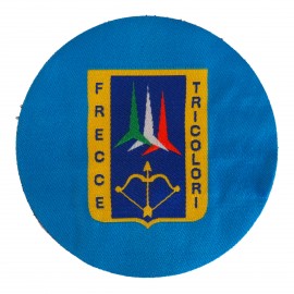 PATCH DISTINTIVO RICAMATO CON VELCRO DIAMETRO 80 MM FRECCE TRICOLORI SFONDO AZZURRO