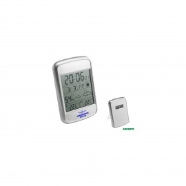 STAZIONE METEO CON SENSORE WIRELESS RILEVATORE DELLA TEMPERATURA ESTERNA, OROLOGIO, PREVISIONI DEL TEMPO
