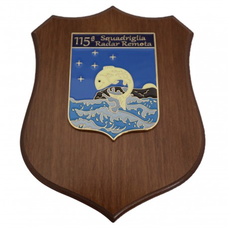 CREST IN METALLO SMALTATO BASE LEGNO CL3 22,50 X 17,50 CM 115 SQUAD RADAR REMOTA