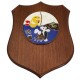 CREST IN METALLO SMALTATO BASE LEGNO CL3 22,50 X 17,50 CM 82 CSAR