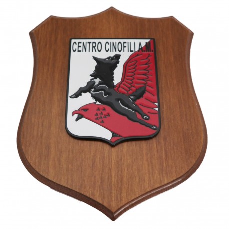 CREST IN METALLO SMALTATO BASE LEGNO CL3 22,50 X 17,50 CM CENTRO CINOFILI