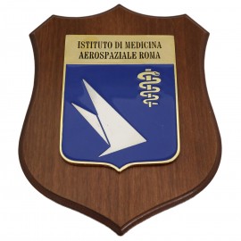 CREST IN METALLO SMALTATO BASE LEGNO CL3 22,50 X 17,50 CM ISTITUTO MEDICINA