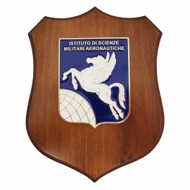 CREST IN METALLO SMALTATO BASE LEGNO CL3 22,50 X 17,50 IST.SCIENZE MILITARI