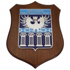 CREST IN METALLO SMALTATO BASE LEGNO CL3 22,50 X 17,50 CM ISPET SIC VOLO