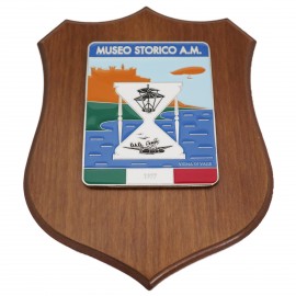 CREST IN METALLO SMALTATO BASE LEGNO CL3 22,50 X 17,50 CM MUSEO STORICO