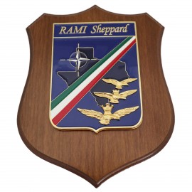 CREST IN METALLO SMALTATO BASE LEGNO CL3 22,50 X 17,50 CM RAMI SHEPPARD