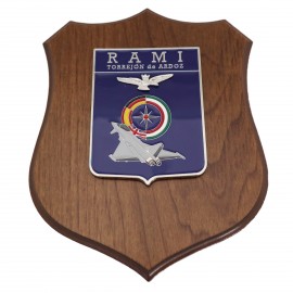 CREST IN METALLO SMALTATO BASE LEGNO CL3 22,50 X 17,50 CM RAMI TOR