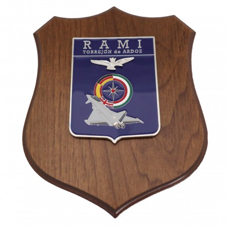 CREST IN METALLO SMALTATO BASE LEGNO CL3 22,50 X 17,50 CM RAMI TOR