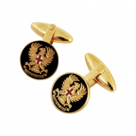 GEMELLI IN METALLO CON LOGO SMALTATO SCUOLA MILITARE TEULIE'